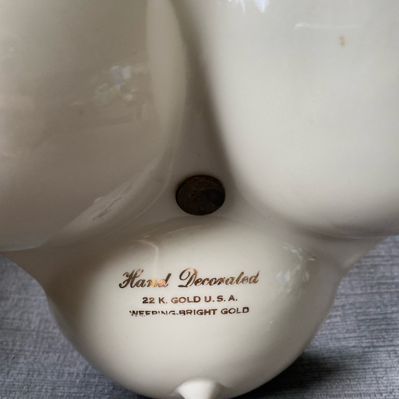 Vtg USA Hand Decorated 22K Weeping Gold 9” Trio Divided Candy Relish Tidbit Dish - Picture 5 of 7